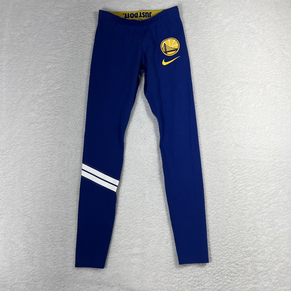 NBA Golden State WARRIORS Cheerleader Leggings Tight Blue Pants Team Nike Small
